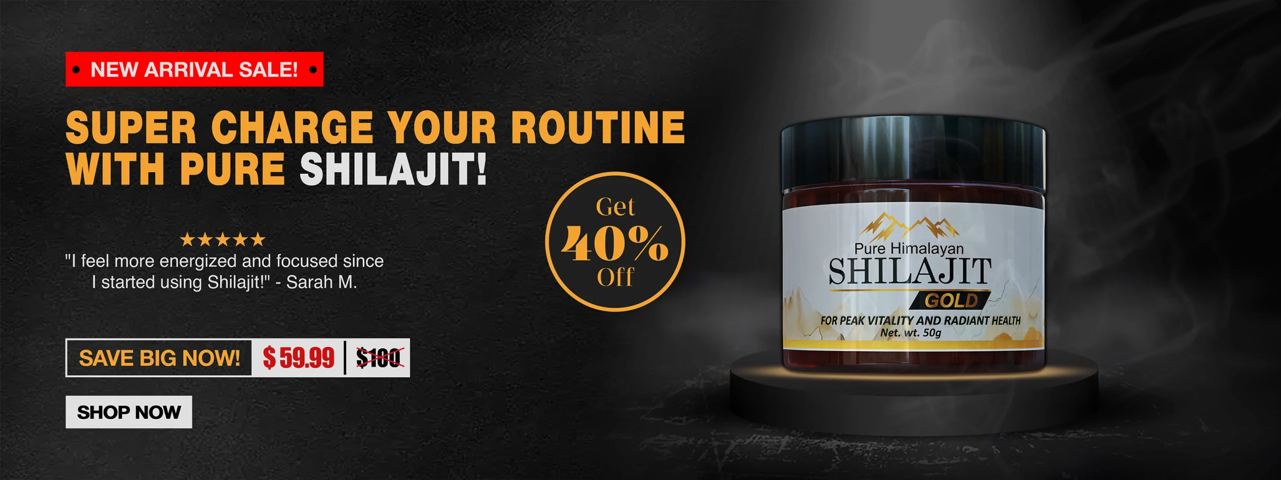 Himalayan Shilajit Gold New Launch Sale Banner